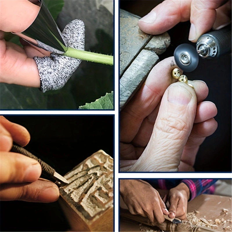 10 ชิ้น Anti - Cut Finger Cover Finger Protector ความแข็งแรงสูงความปลอดภัยยืดหยุ่น Anti Cut ปลายนิ้วถุงมือครัวเครื่องมือ