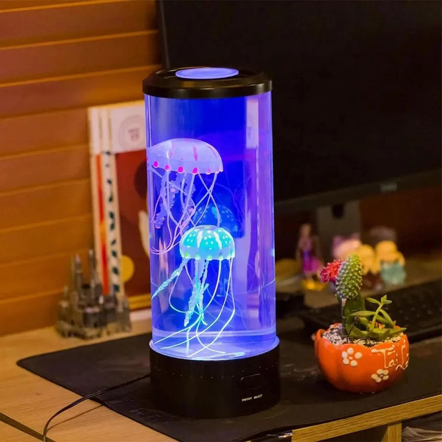 7 Farben wechselnde LED-Quallenlampe, USB-batteriebetrieben, Quallen-Nachtlicht, Fantasie-Aquariumlampen, Schlafzimmer, Heimdekoration