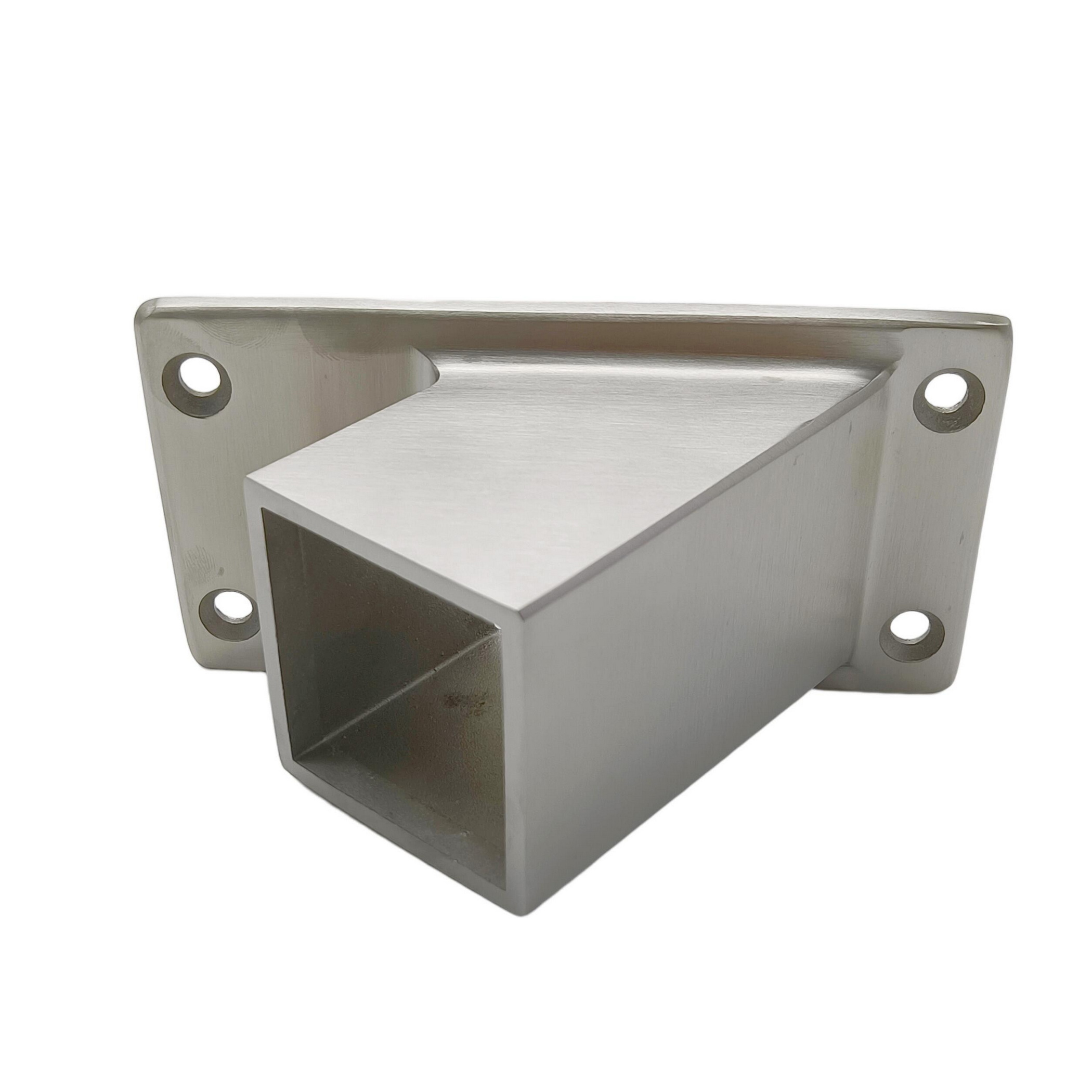 หน้าแปลนราวบันไดกลางแจ้งในร่มสแตนเลส 316 สําหรับท่อราวบันไดสี่เหลี่ยมขนาด 50.8 มม