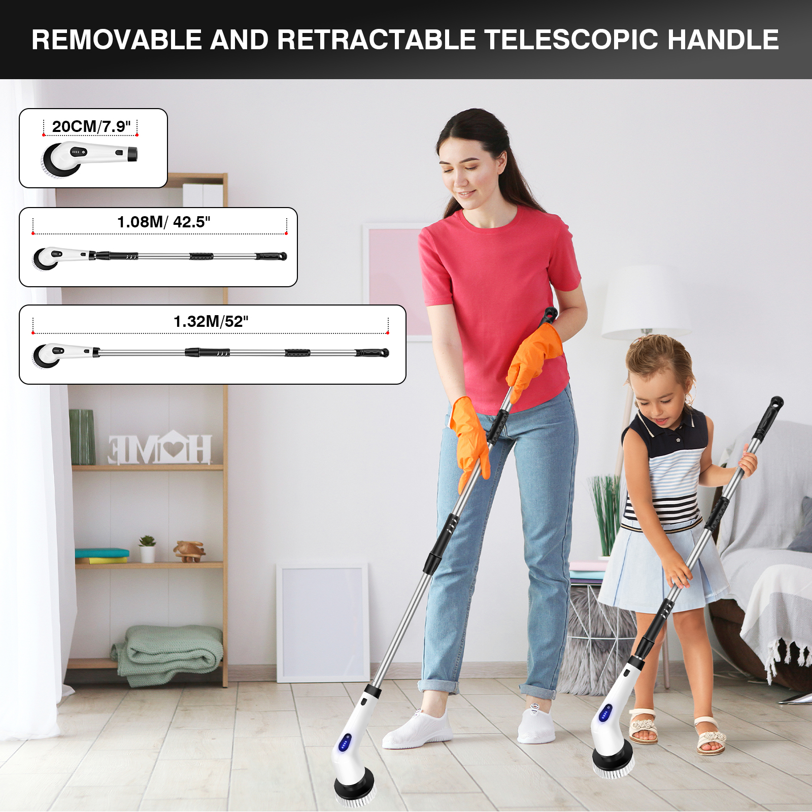 DayPlus Cordless Electric Cleaning Brush 10-in-1 Multifunctional Spin Scrubber Kitchen Bathroom Cleaning Brush Rotary Cleaner