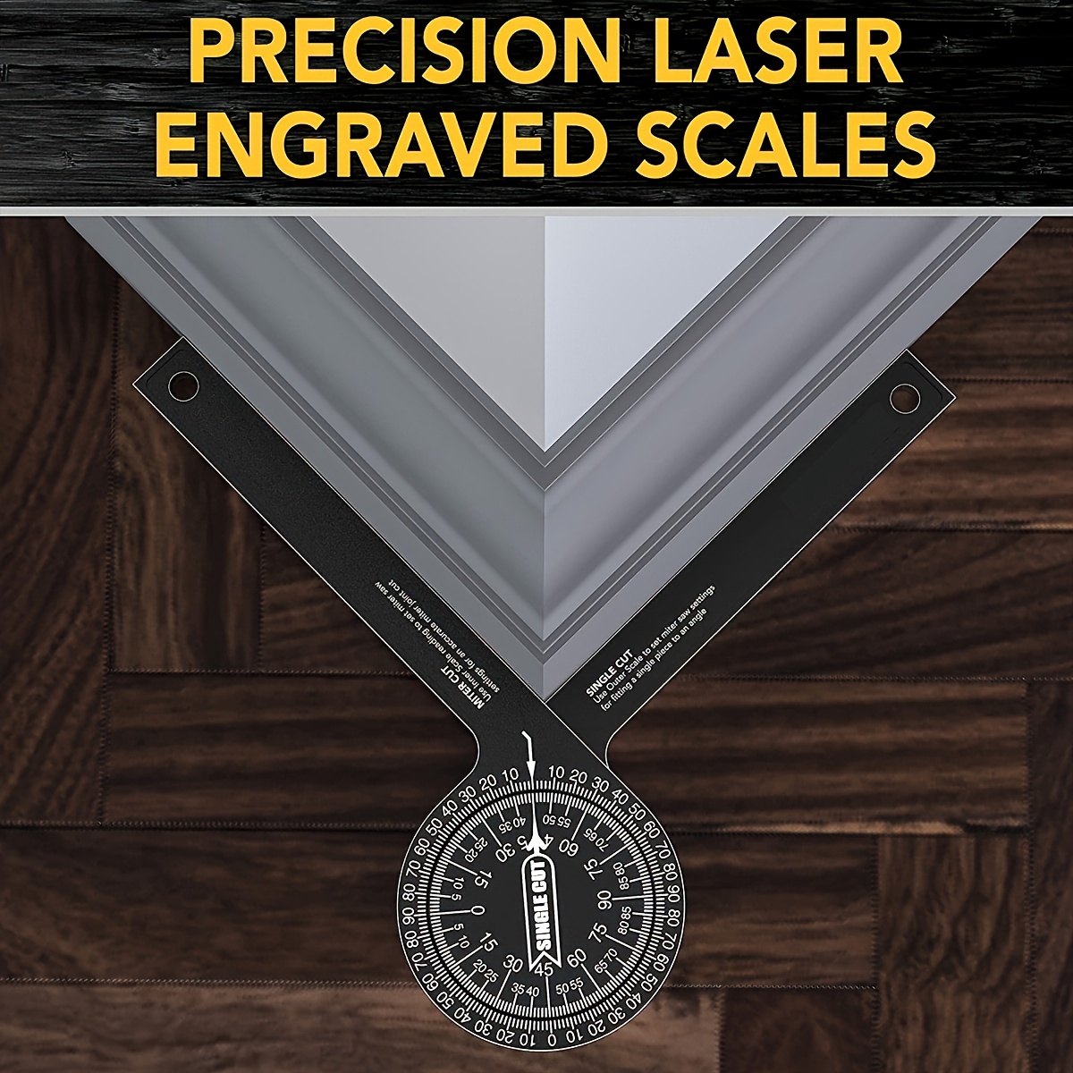Transferidor de serra de esquadria de alumínio |   Localizador de ângulo à prova de ferrugem de 7 polegadas com balanças gravadas a laser de precisão