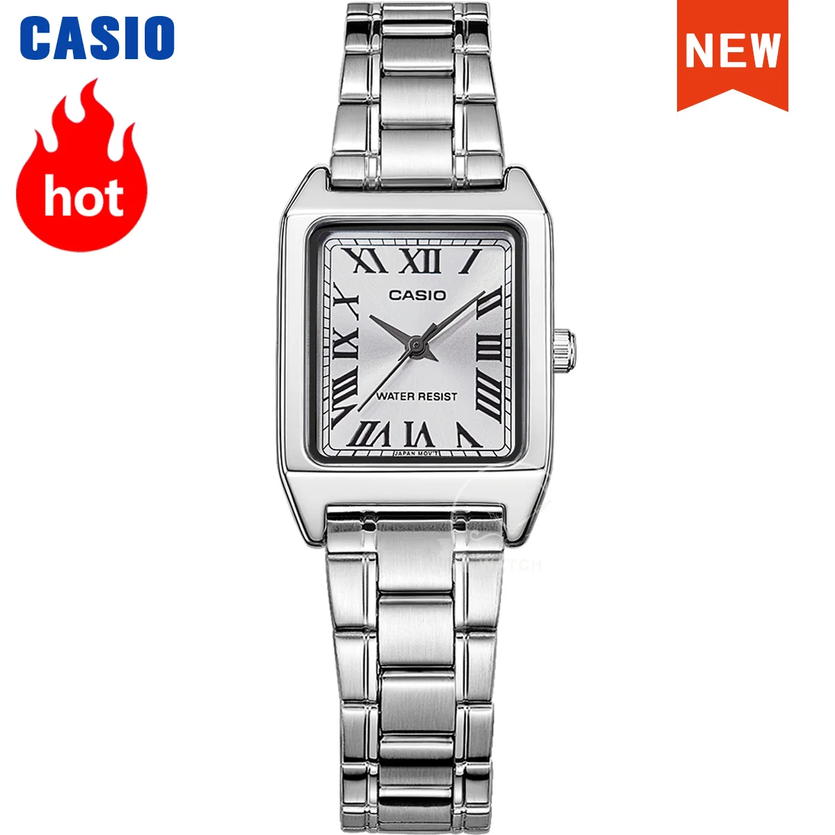 Casio relógio para mulher marca superior conjunto de luxo 30m à prova dwaterproof água quartzo senhoras relógio tonneau forma inoxidável ste reloj mujer LTP-V007D-