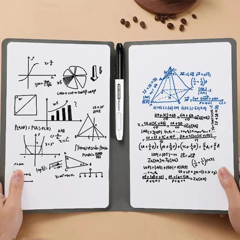 Carnet de notes A5 réutilisable pour tableau blanc, avec stylo pour tableau blanc gratuit, effacement du tissu, planificateur hebdomadaire, carnets portables