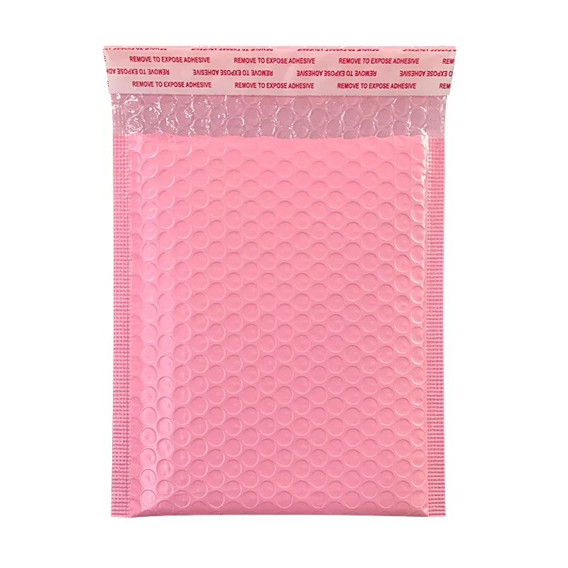 20Pcs สีชมพูกระเป๋าฟองโฟม Self Seal กระเป๋ากันน้ำ Mailers จัดส่งถุงคริสต์มาสของขวัญบรรจุภัณฑ์อุปกรณ์