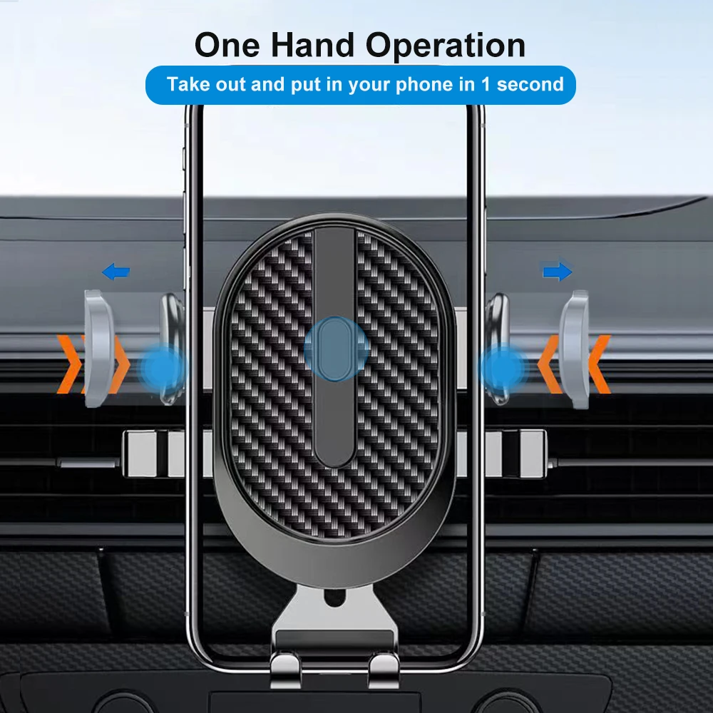 Soporte para teléfono para automóvil, soporte para automóvil para teléfono celular con ventilación de aire, 360 °   Rotación, liberación de un botón para iPhone, Samsung, Google