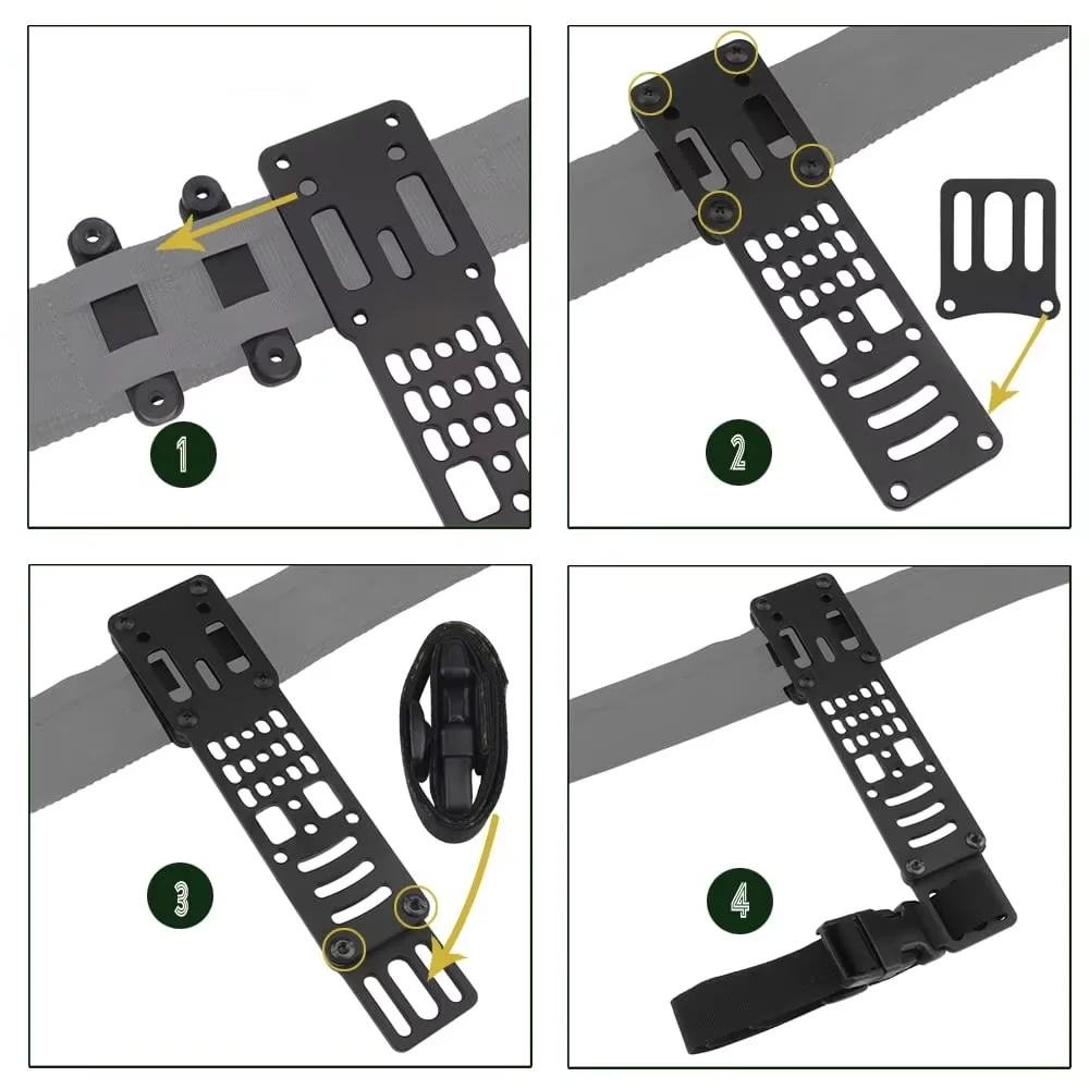 Tactische Metalen Modulaire Pistool Holster Adapter Compatibel QLS Platform Holster Drop Leg Band Jacht Quick Pull Draw Adapter