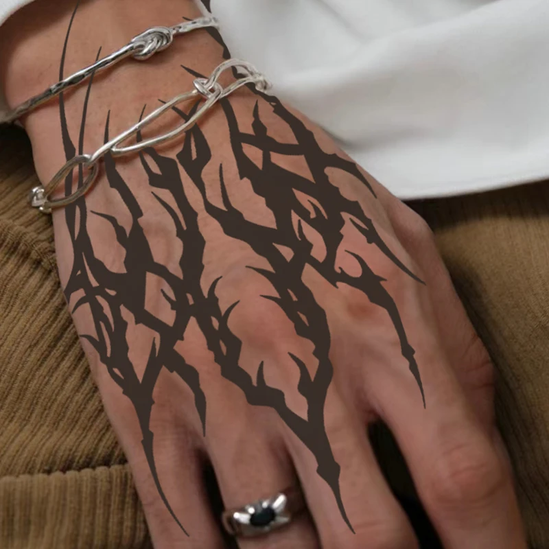 1pc adesivos de tatuagem temporária à prova d'água escuros e frescos, à prova d'água de longa duração para uma a duas semanas, tatuagem falsa para braço, perna.