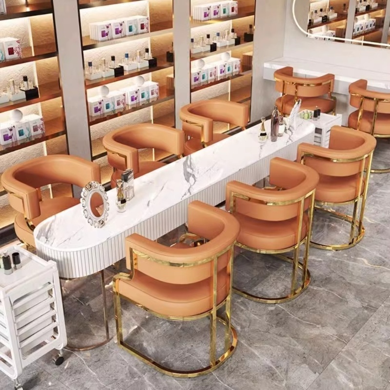Negotiate reception chairs, high-end light luxury nail art, coffee shop, light luxury dining chairs, tea chairs, sofas, chairs