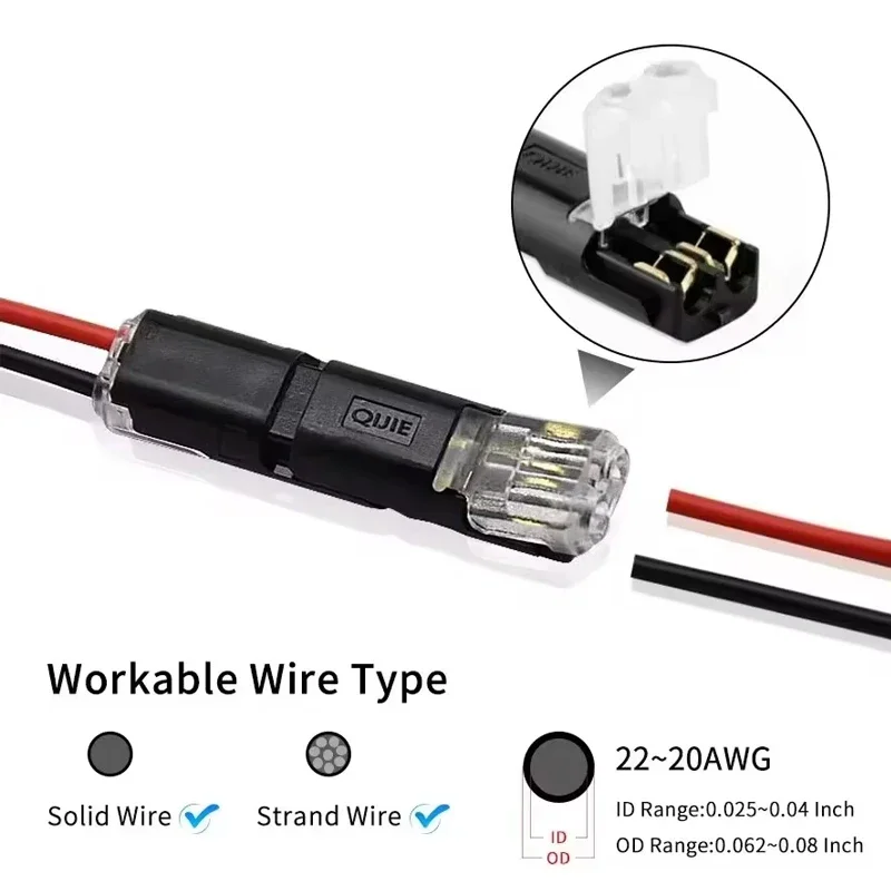10–50 Stück 2-poliger Stecker, wasserdichter elektrischer Steckverbinder, Auto-Drahtkabel, Kfz-elektrischer Steckverbinder, Streifen-Klemmenanschluss