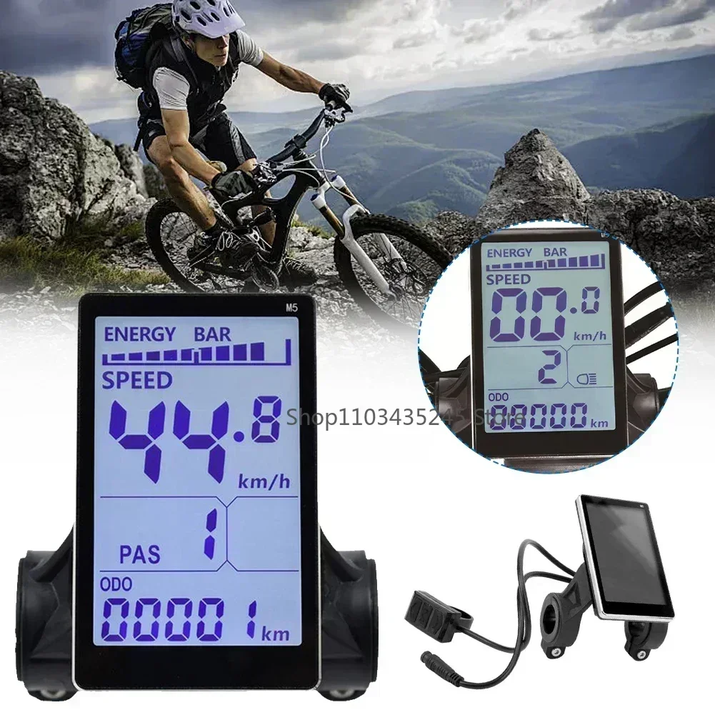 Wyświetlacz LCD do roweru elektrycznego M5, 5-pinowy panel sterowania ekranem prędkościomierza e-bike, akcesoria do hulajnogi elektrycznej i roweru elektrycznego.