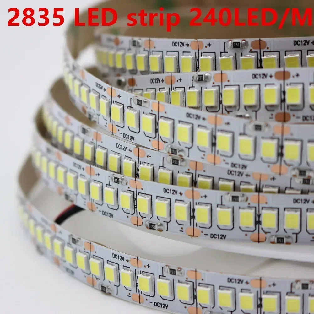 DC12V 24V luz Flexible 2835 240 leds/m 1/2/3/4/5 m/lote 10mm PCB 1200 LED cinta CCT blanco cálido blanco Neutral 4000K