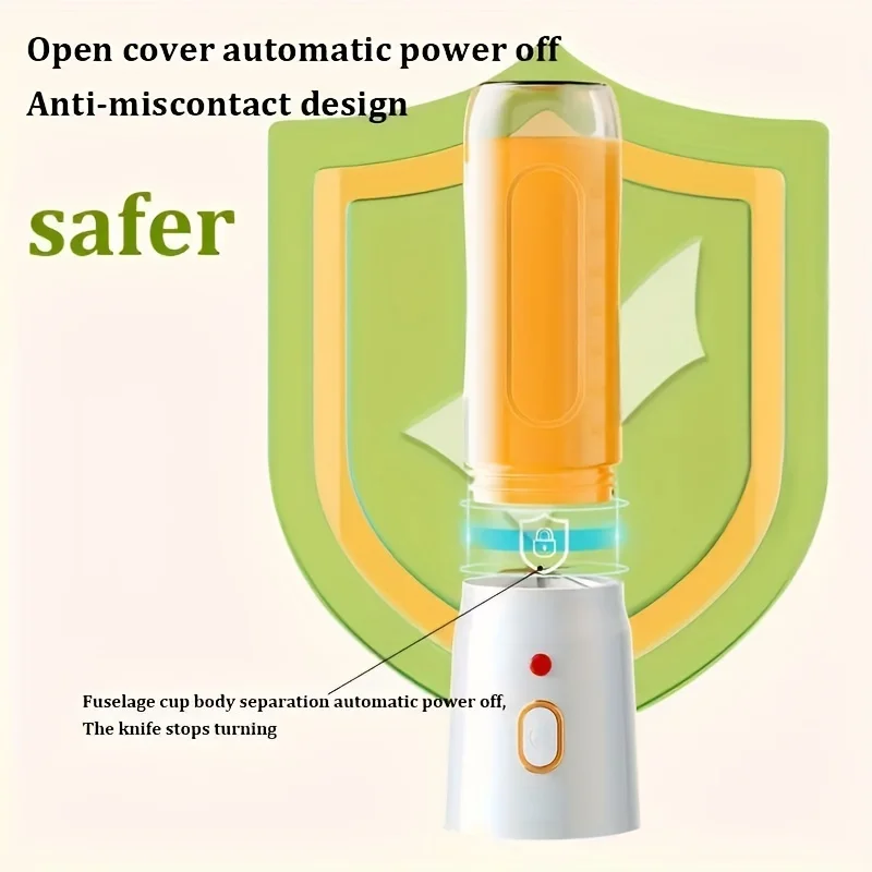 Electric Blender Juicer USB Fast Rechargeable Mixer Fresh Fruit Grinder Portable Multifunction Cup Shakes Smoothie Maker