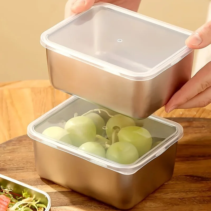 Ensemble de récipients alimentaires en acier inoxydable, étanches, empilables, réutilisables pour Camping pique-nique école déjeuner boîte à Bento rangement cuisine