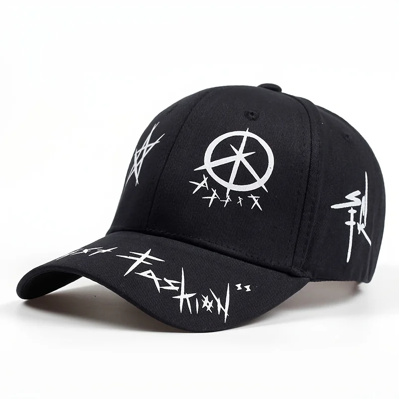 남여 편지 패턴 인쇄 Snapback 야구 모자 봄과 가을 야외 조정 가능한 캐주얼 모자 선 스크린 모자