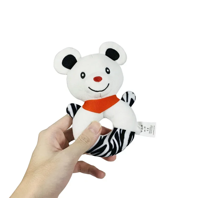 Rattles-赤ちゃん用のぬいぐるみのガラガラ,0〜12か月,黒,白,幼児用ベッド,ベビーカー用の吊り下げ式人形