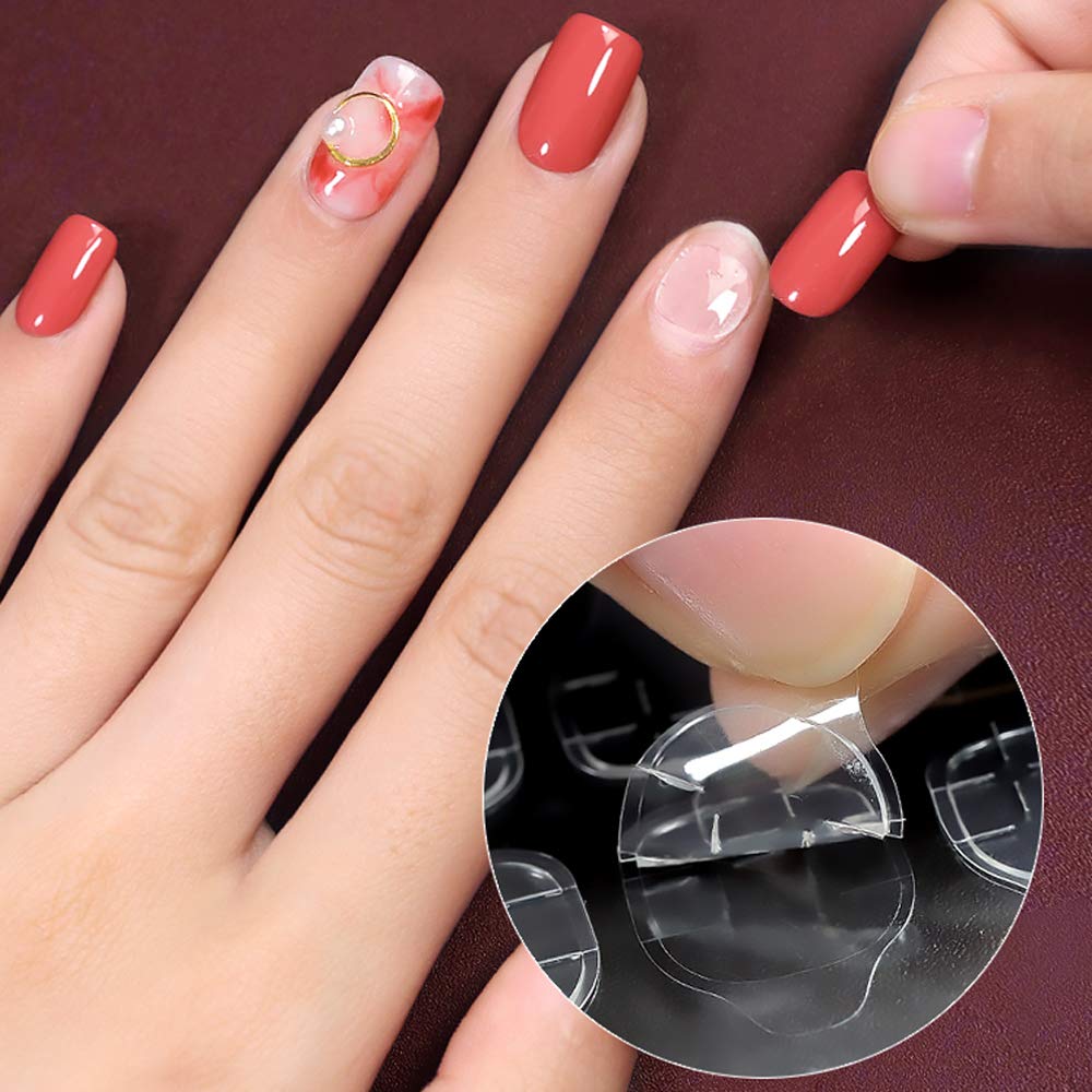 Bộ 240 Đôi Mặt Giả Móng Tay Nghệ Thuật Băng Keo Keo, Tự Làm Giả Acrylic Móng Làm Móng Dạng Gel, sữa Ong Chúa Trong Suốt Chống Nước Tab Keo Dán Móng