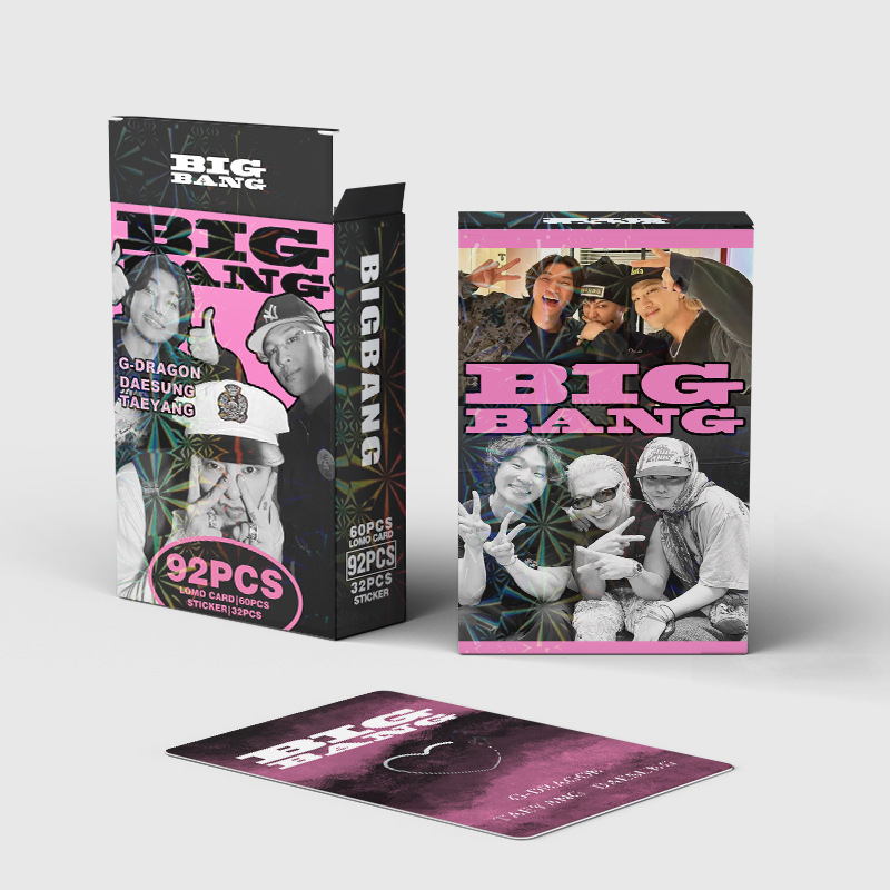 92 ピース/セット BIGBANG アイドルボーイグループ新シリーズロモカード G-DRAGON TAEYANG DAESUNG HD Printd フォトカードとステッカーファンギフト