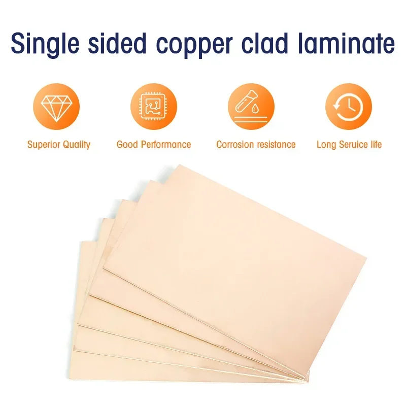 5 uds FR4 PCB 5x7cm placa chapada en cobre de un solo lado Diy Pcb Kit placa de circuito laminado 5*7cm
