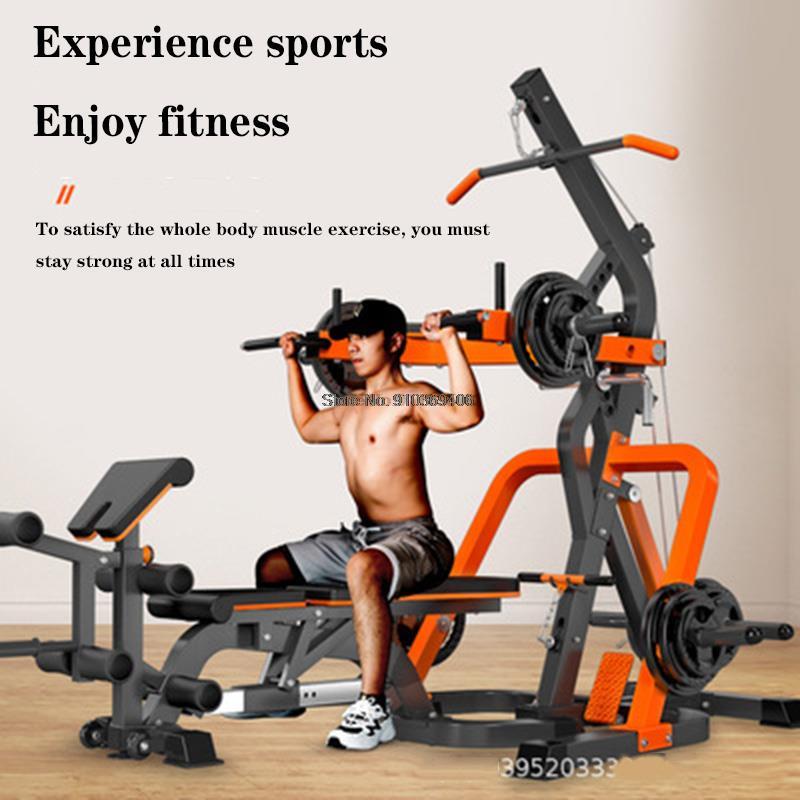 Bench press squat gantry rumah gym, peralatan kebugaran latihan komprehensif kombinasi kekuatan Multifungsi