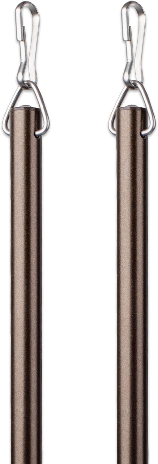 de aluminio con herrajes de acero inoxidable para cortinas, cortinas y cortinas divisoras de habitación, 48 pulgadas, bronce me