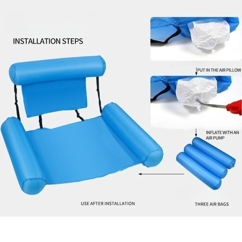 1Pc 100×120cm Inflatable Mattresses for Water Fun Swimming Pool Hammock Lounge Chairs Water Sports Pool Floats Beach Accessories