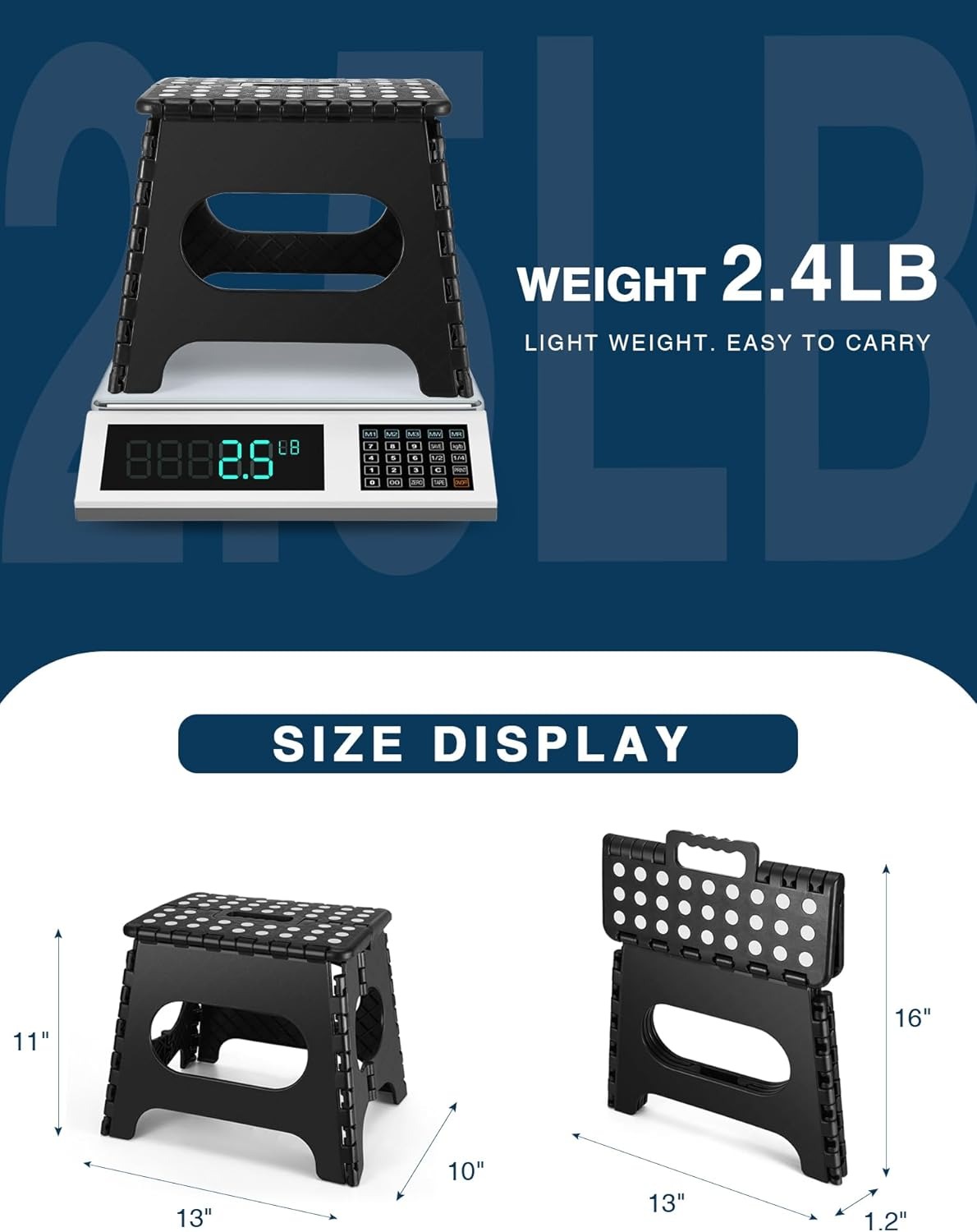 Taburete plegable para niños – Taburete plegable para niños (negro)