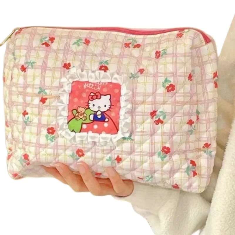 MINISO ファッション女性かわいい大容量猫プリント化粧バッグレディース Instagram 旅行ポータブルトイレバッグ学生ペンケース