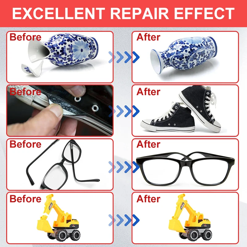 LOOLIFL 502 Super Glue Adhésif cyanoacrylate instantané à séchage rapide Cuir Caoutchouc Verre Bois Métal Colle liquide à forte adhérence, imperméable à l'eau, inodore, colle transparente, colle rapide universelle