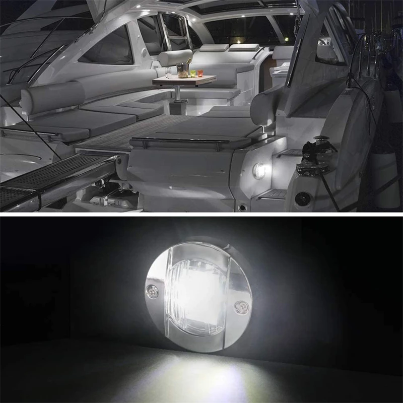 4 個 6LED 12V ラウンドヨットマリンボート LED スターンライトキャビンデッキカーテシライトマリンインテリアキャビンライト防水