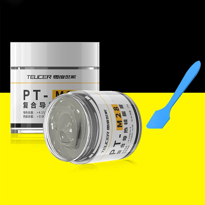 Teucer PT-M28 Processor Heat-dissipating Thermal Grease  PC Computer CPU GPU Compound Cooling  Paste 25g Bottled with Scraper