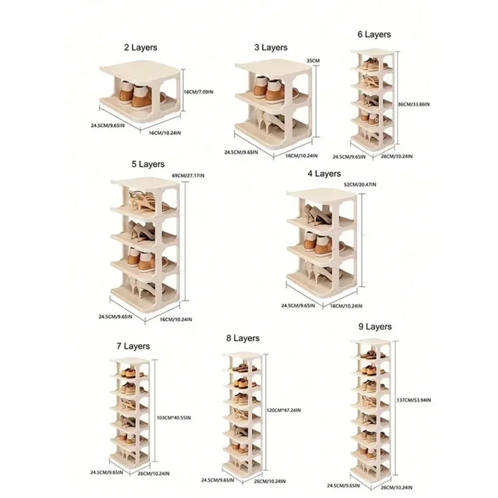 9 ชั้นชั้นวางรองเท้ารองเท้าOrganizerมุมผนังSTACKABLEประหยัดพื้นที่แคบรองเท้าชั้นเก็บตู้ชั้นวางรองเท้า