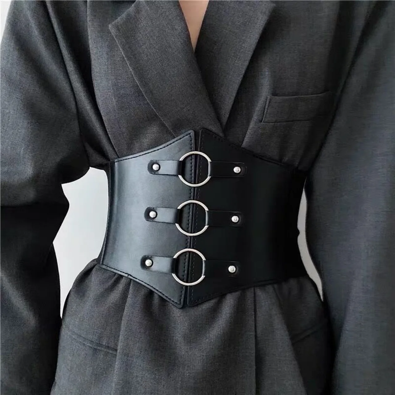 PU Leather Corset Belt, Elastic High-Waisted Girdle for Women, Slimming Body Shaper, Versatile Daily Wear Bustier Bandage