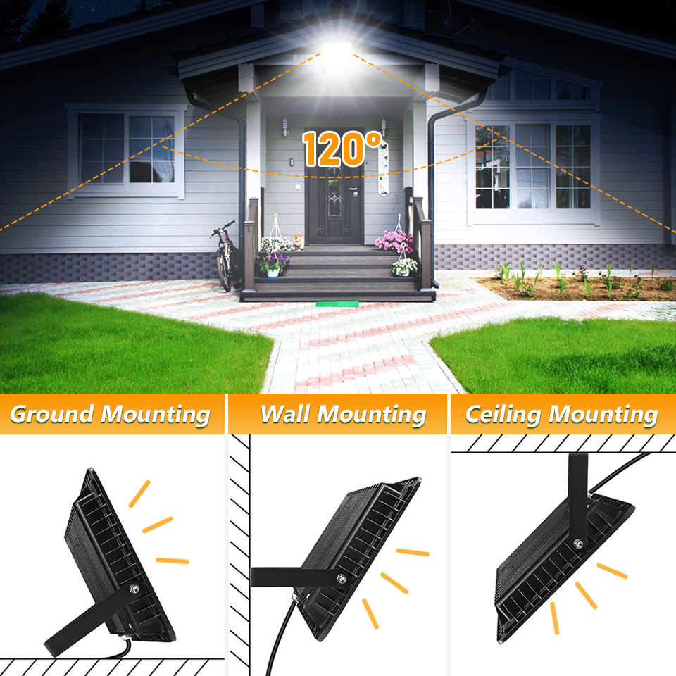 Clearance_Proiettore LED AC 220V 50W 100W 200W 300W 500W Faretto IP65 Proiettore da giardino esterno impermeabile Faretto di illuminazione S