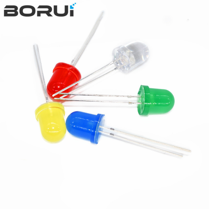 10Pcs F10 10MM LED Leuchtdiode Rot Weiß Gelb Grün Blau 3V DIY PCB Schaltung Transparent Diffuse arduino Birne