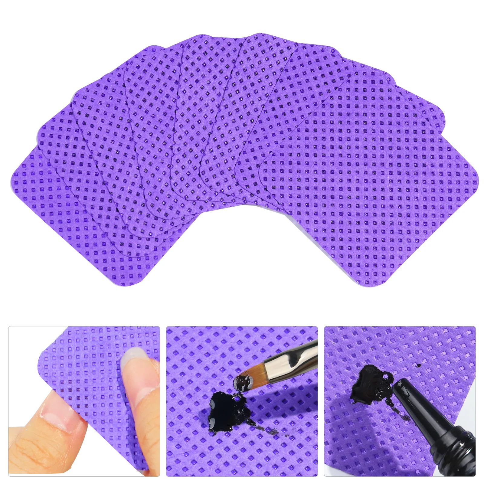 200 pçs/caixa removedor de esmalte sem fiapos gel rosa/roxo toalhetes adesivos lash cola limpeza almofada de algodão toalhetes de unhas ferramenta de maquiagem
