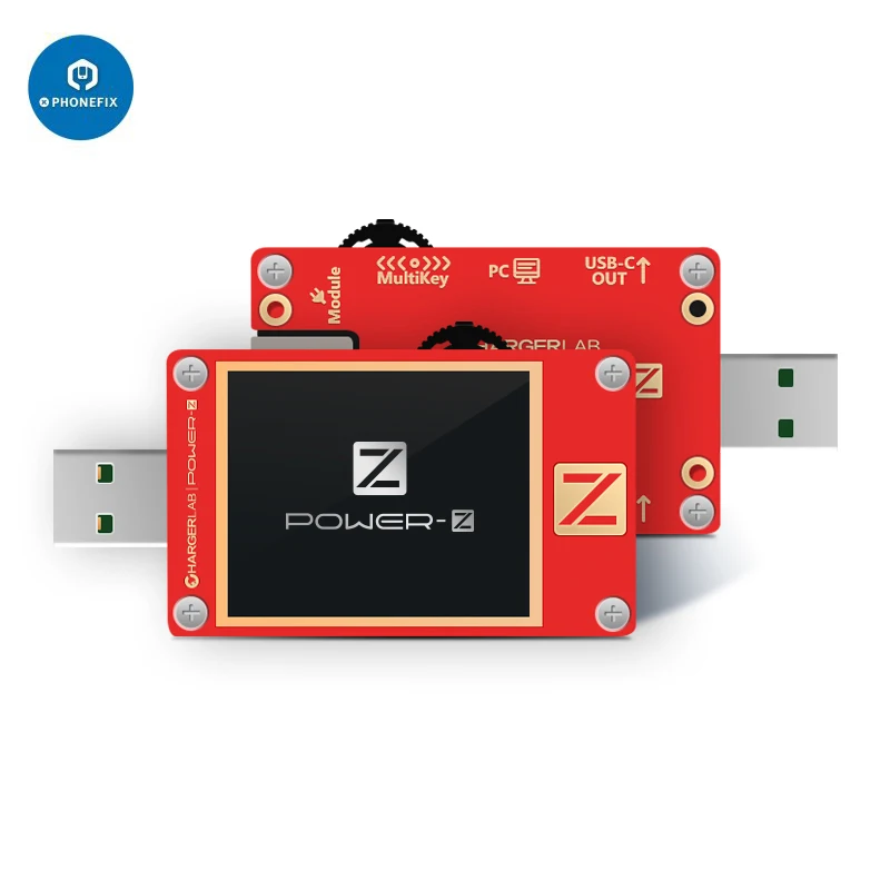 POWER-Z KM003C KT002 USB-C PD probador voltímetro PD3.1 QC5.0 voltaje del cargador corriente ondulación doble voltímetro Detector de banco de energía