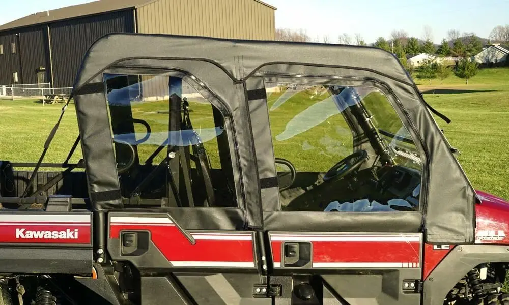 Seizmik Utv Soft Upper Half Door Kit Compatible With Kawasaki Mule Pro-Fxt (2015-2021) Models | With Zippered Windows | Side By