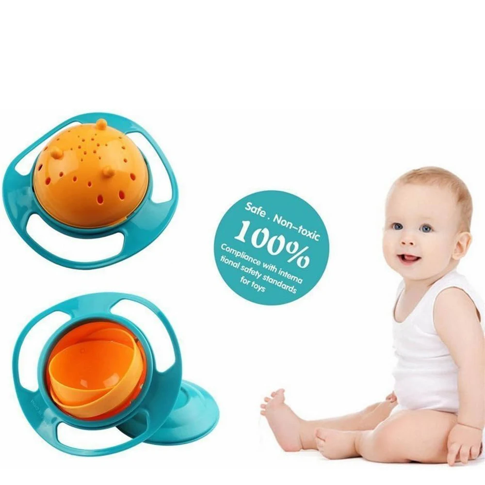 Magic Gyro Bowl 360 Grad drehen auslaufs ichere Schalen mit Deckel Kunststoff kreative Gerichte üben Fütterung schalen für Kleinkind Baby Kind
