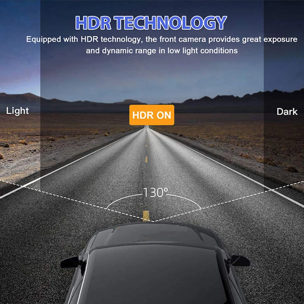 Dash Cam W/ IR Night Vision Loop Recording & 2" IPS Screen 1080P 3 Camera ， DVR recorder, video recorder, Vehicle DVR