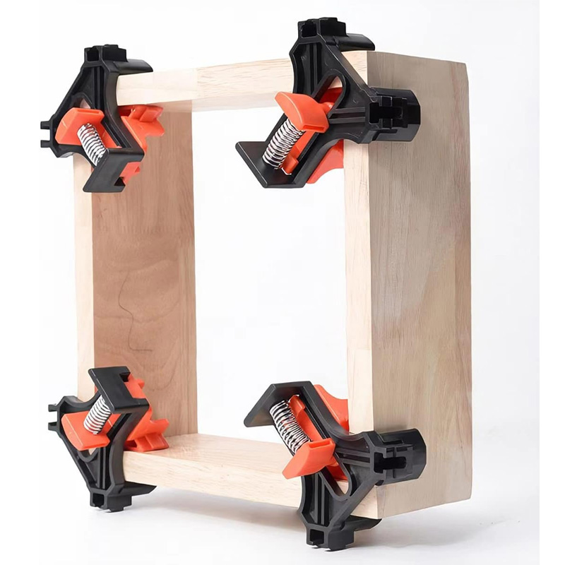 Instant-Adjust 90° Angle Clamps with Spring Mechanism - Heavy Duty Wood Clamps for Cabinet Assembly, Picture Framing, Woodcrafts