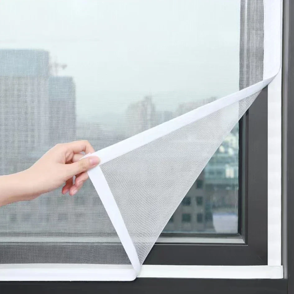 White ，Multi size window mesh with zipper Self-adhesive zipper ,mosquito nets for windows anti mosquito window door curtain mesh