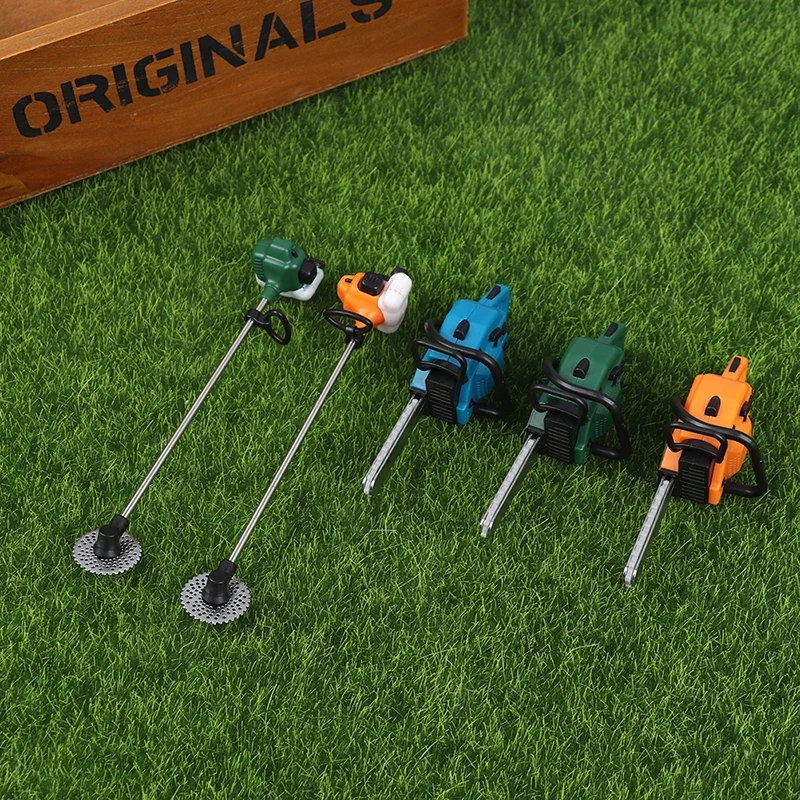 Outil de réparation de Simulation, scie 1:12 pour maisons de poupées, scie à chaîne Miniature, tondeuse à gazon, décoration de jardin, accessoires de meubles, jouets de Simulation, 1 pièce