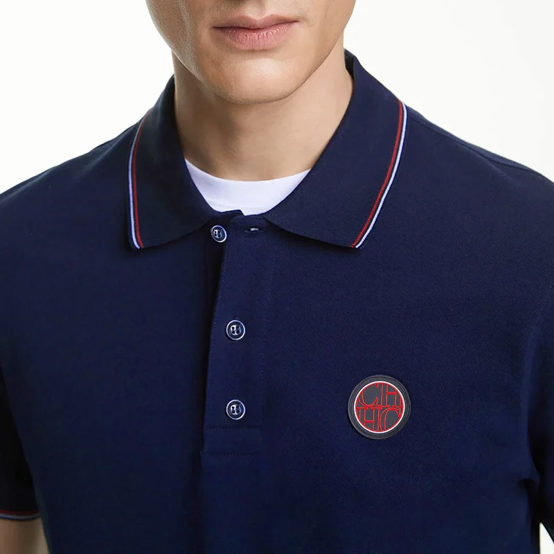 เสื้อโปโลผู้ชายใหม่2024, เสื้อโปโลผ้าคอตตอนแท้ผู้ชายธุรกิจฤดูร้อนแฟชั่นสีล้วนสวมใส่สบายอเนกประสงค์