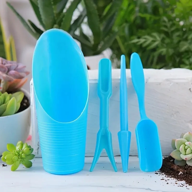 4 teile/satz, Kunststoff Langlebig Eimer Schaufel Topf Anbau Zylinder MeatPlant Boden Schaufel Garten Werkzeuge Mini Garten Pflanzung Werkzeug