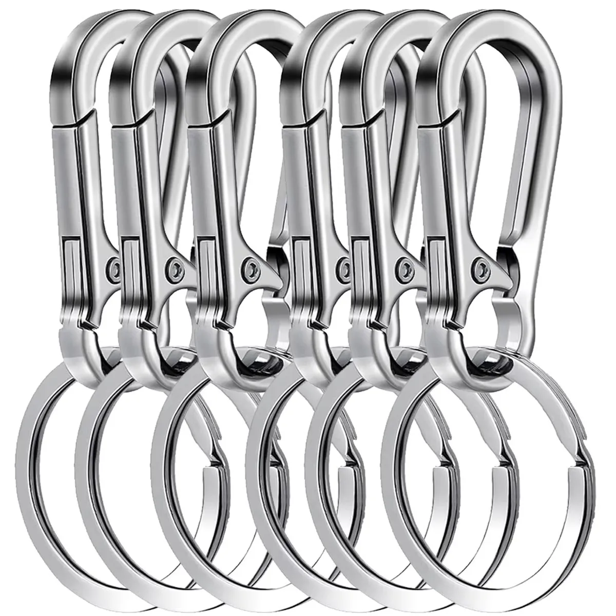6 pezzi moschettone clip portachiavi moschettone in metallo portachiavi portachiavi portachiavi clip gancio supporto organizzatore per chiavi auto finder