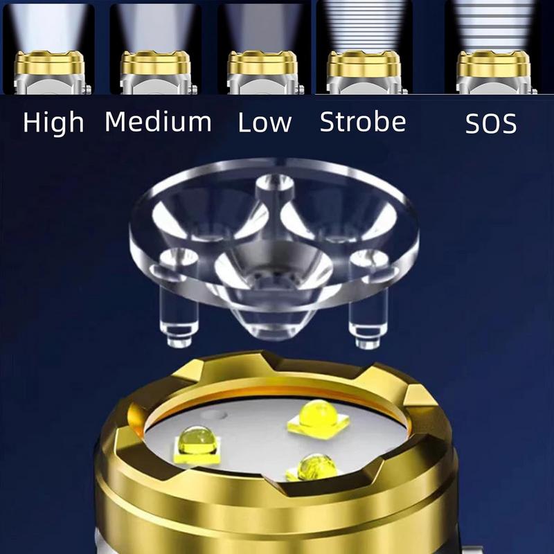 Three-Eyed Monster Mini Flash Super Power flashlight Flashlight strong light rechargeable super bright, portable lighting
