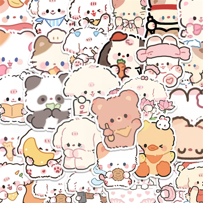 100 個かわいい遊び心のあるクマ動物ステッカースクラップブッキングスティックラベル日記ジャーナル文具アルバムステッカーデカール DIY 子供のおもちゃ