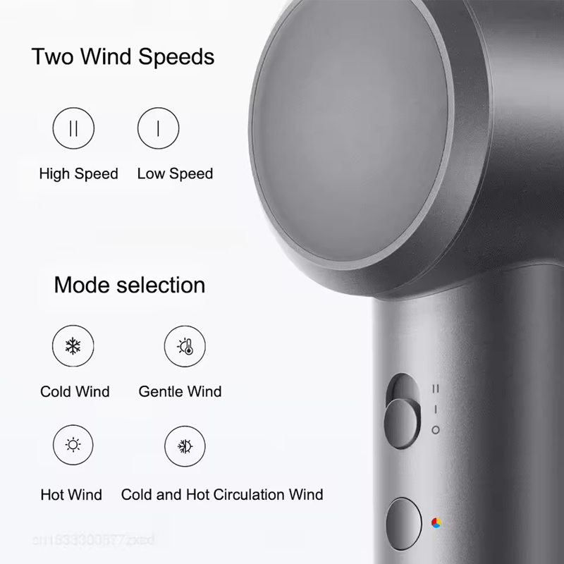 XIAOMI MIJIA Secador de cabelo de alta velocidade H501 Cuidados com os cabelos com íon negativo 110000 Rpm Dry 220V versão CN (com adaptador UE) velocidade do vento 62 m/s