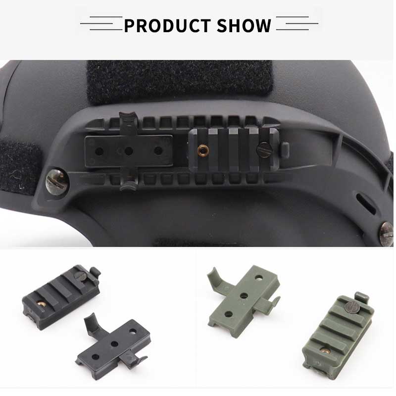 Capacete tático lanterna clipe de plástico pista slider universal motim capacete acessório lanterna clipe