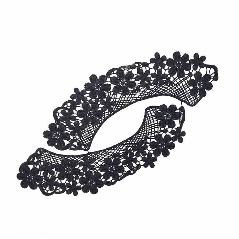 Женская блузка с воротником-стойкой, белая, Черная